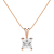 White Cubic Zirconia 14k Rose Gold Pendant With Chain 1.00ctw