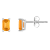 5x3mm Emerald Cut Citrine 14k White Gold Stud Earrings