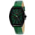 Christian Van Sant Women's Chic Black Dial, Green Leather Strap Watch