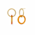 14K Yellow Gold Over Sterling Silver Acrylic Double Drop Earrings in Honey