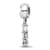 Rhodium Over Sterling Silver LogoArt Pi Beta Phi Vertical Letters on Bead
