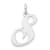 Rhodium Over Sterling Silver Fancy Script Letter S Initial Charm