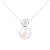 White Cultured Freshwater Pearl and Diamond 14K White Gold Pendant 8-8.5mm