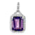 Rhodium Over 10k White Gold 5.07 ctw Emerald-cut Amethyst and Diamond
Halo Pendant