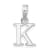 Sterling Silver Polished Block Initial -K- Pendant