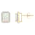 7x5mm Emerald Cut Created Opal And Created White Sapphire 10k Yellow
Gold Halo Stud Earrings