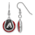 Rhodium Over Sterling Silver MLB LogoArt Ariz. Diamondbacks Earrings
