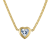 14K Yellow Gold Over Sterling Silver Lab Created White Sapphire Heart
Curb Chain Necklace 1.2ctw