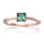 Square Green Tourmaline 14K Rose Gold Over Sterling Silver Solitaire
Ring, 0.50ct
