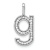 14K White Gold Diamond Lower Case Letter G Initial Pendant