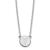 Rhodium Over Sterling Silver Tiny Circle Block Letter Y Initial Necklace