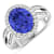 3.82 ctw Oval Violet Tanzanite and Diamond 14K White Gold Split Shank
Halo Ring
