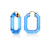 14K Yellow Gold Over Sterling Silver Acrylic Hoops in Blue