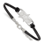 Rhodium Over Sterling Silver NHL LogoArt Dallas Stars Leather Bracelet