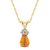 7x5mm Pear Shape Citrine with Diamond Accents 14k Yellow Gold Pendant
With Chain