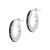 Sterling Silver Black Enamel Round Hoop Earrings