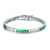 Emerald Color CZ And White CZ Tennis Bracelet In Sterling Silver