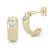 Sterling Statements 14K Yellow Gold Over Sterling Silver White CZ Hoop Earrings