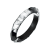14K Yellow Gold Over Sterling Silver Thin Faceted Acrylic Bangle
Bracelet in Black with Silver Leaf