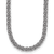 Rhodium Over Sterling Silver 7.5mm Hollow Byzantine 20 inch Necklace