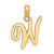 14k Yellow Gold Script Letter W Initial Pendant