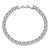 Rhodium Over 10k White Gold 5mm Diamond-Cut Double Link Charm Bracelet
