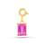 Lab Created Pink Sapphire 18K Yellow Gold Over Sterling Silver Baguette
Birthstone Charm