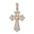 10k Yellow Gold and Rhodium Over 10k Yellow Gold 0.17 ctw Diamond
Fleur-de-Lis Cross Pendant
