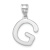 Rhodium Over 14k White Gold Polished Bubble Letter G Initial Pendant