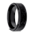 VESUVIUS Men’s Polished Black Ceramic Band with Lava Rock Stone Inlay
& Polished Beveled Edges 8mm