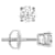 White Cubic Zirconia 14k White Gold Studs With Velvet Gift Box 1.00ctw