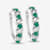 Green Emerald and White Topaz Sterling Silver Hoop Earrings