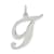 Rhodium Over Sterling Silver Fancy Script Letter T Initial Charm