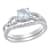 Aquamarine and Diamond 10K White Gold Ring 0.84ctw