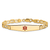 14k Yellow Gold Medical Soft Diamond Shape Red Enamel Mariner Link ID Bracelet