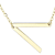 Sideways Initial V Necklace In Solid 14K Yellow Gold 18 Inch