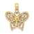 10K Yellow Gold Diamond-Cut and Textured Butterfly Charm