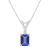 7x5mm Emerald Cut Tanzanite with Diamond Accent 14k White Gold Pendant
With Chain