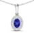 0.62ctw 14K White Gold Tanzanite and White Diamond Pendant with 18 inch
Cable Chain