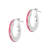 Sterling Silver Pink Enamel Hoop Round Earrings