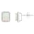 7x5mm Emerald Cut Created Opal And Created White Sapphire 10k White Gold
Halo Stud Earrings