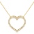 White Cubic Zirconia 14k Yellow Gold Heart Pendant With Chain 0.35ctw