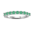 Round Emerald Sterling Silver Anniversary Style Stackable Band Ring, 0.80ctw