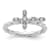Rhodium Over Sterling Silver Stackable Expressions Cross Aquamarine Ring 0.10ctw