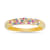 Pink, Blue, And White Cubic Zirconia 14k Yellow Gold Over Sterling
Silver Ring 0.21ctw