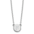 Rhodium Over Sterling Silver Tiny Circle Block Letter F  Initial Necklace