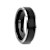 ASTON Black Brushed Center Tungsten Ring with Polished Beveled Edges 6mm