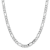 14K White Gold 7.5mm Flat Figaro Chain Necklace