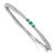 Rhodium Over 14K White Gold Lab Grown Diamond and Lab Created Emerald
Bangle 1.13ctw