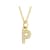 14K Yellow Gold Diamond P Initial Pendant With Chain
